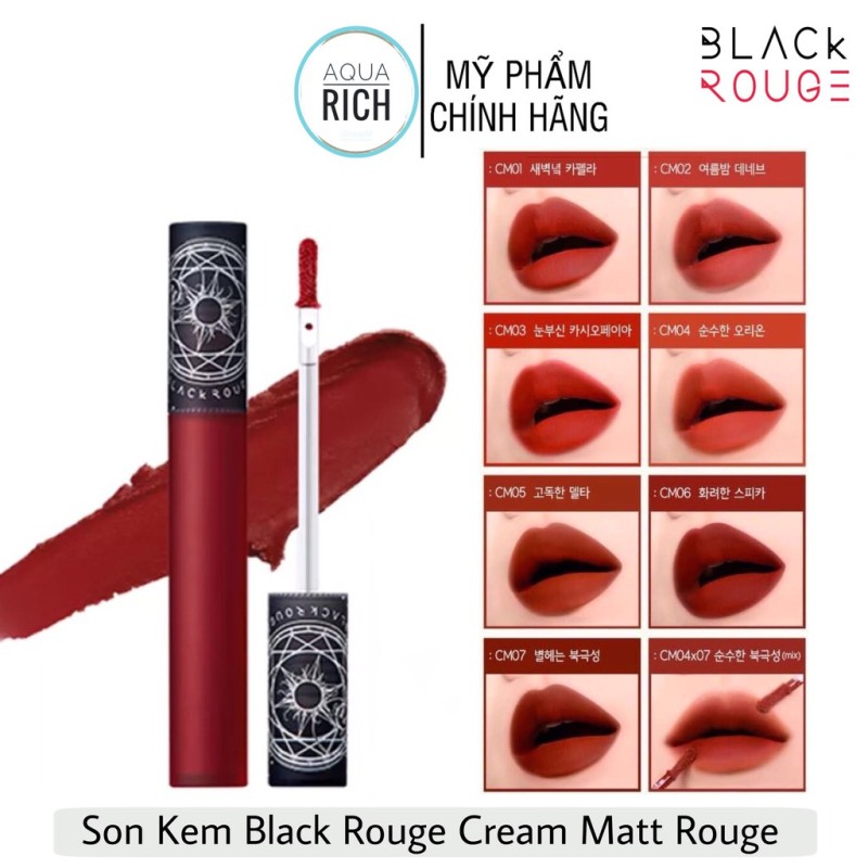 [Hàng có sẵn] Son Kem Lì Black Rouge Cream Matt Rouge Son Kem Black Rouge Đen giá rẻ