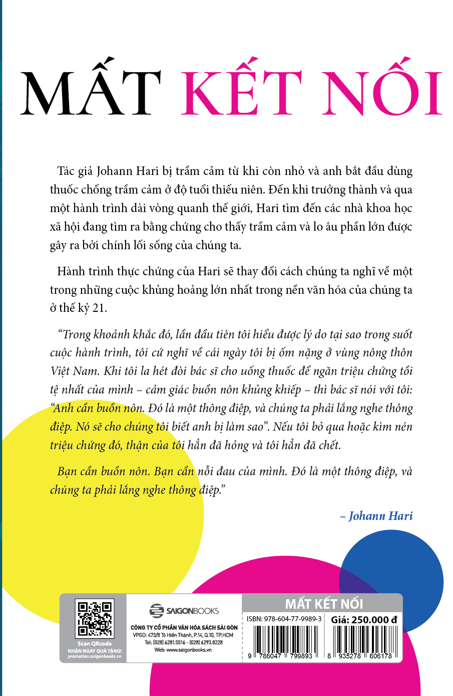 Sách - Mất kết nối (lost connections) - Tác giả: Johann Hari