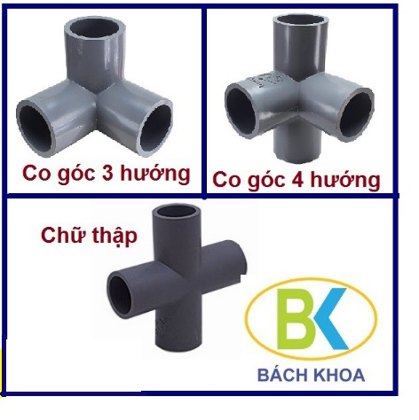 Set 10 cái Co góc 3 hướng phi 34 mm (nhựa PVC Siêu Thành)