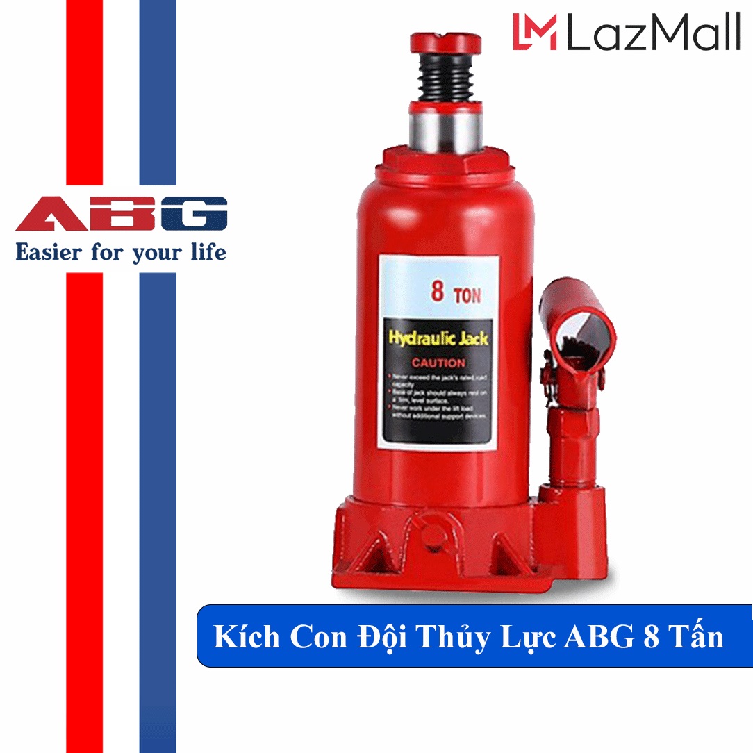 Kích Thủy Lực  Mini ABG Loại 8 Tấn Màu Đỏ, Con Đội Thủy Lực Chuyên Dùng Để Nâng Vật Có Tải Trọng Nặng  - Hàng Chính Hãng