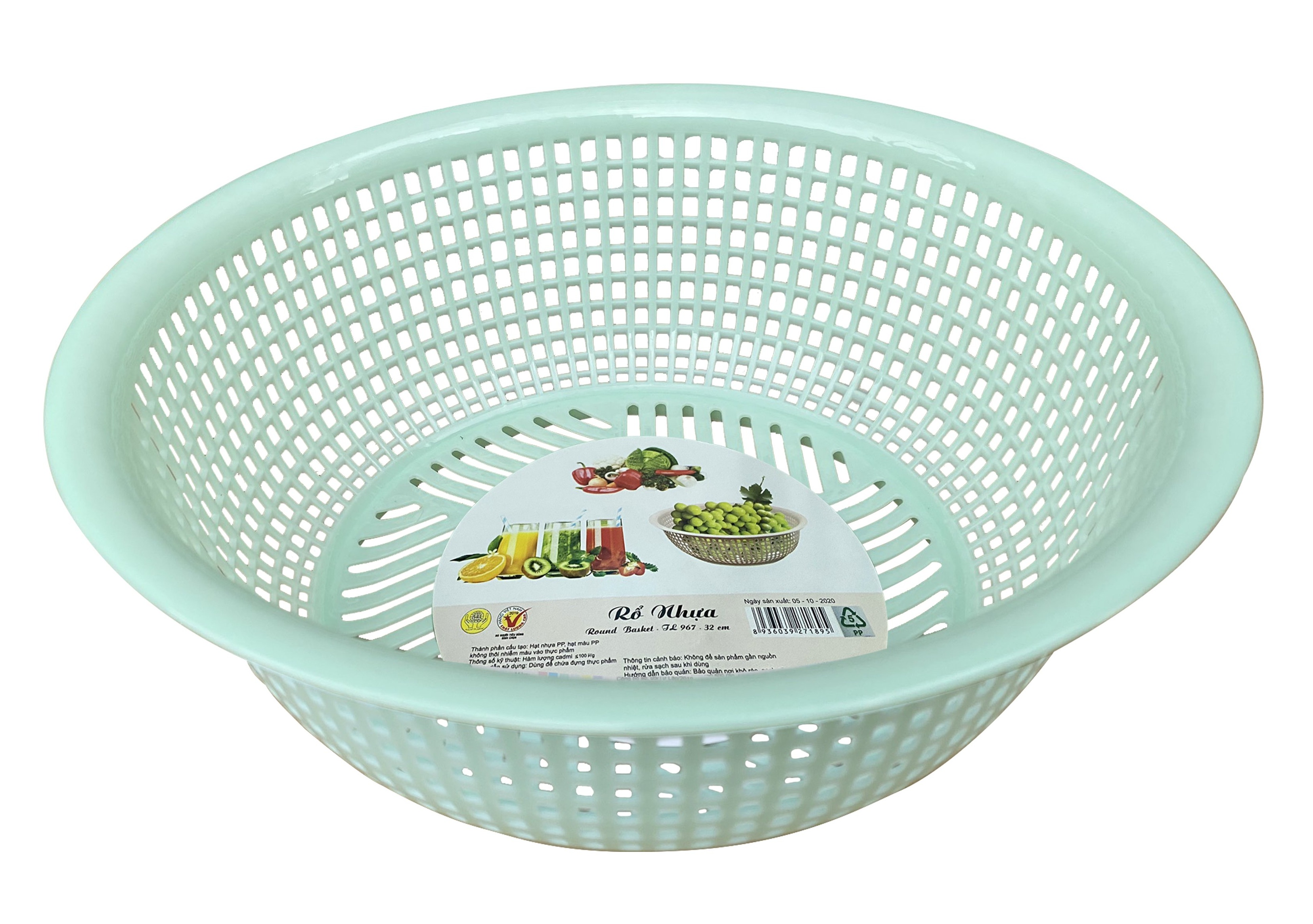 Self-Made Round Plastic Basket Tl967 - 32cm