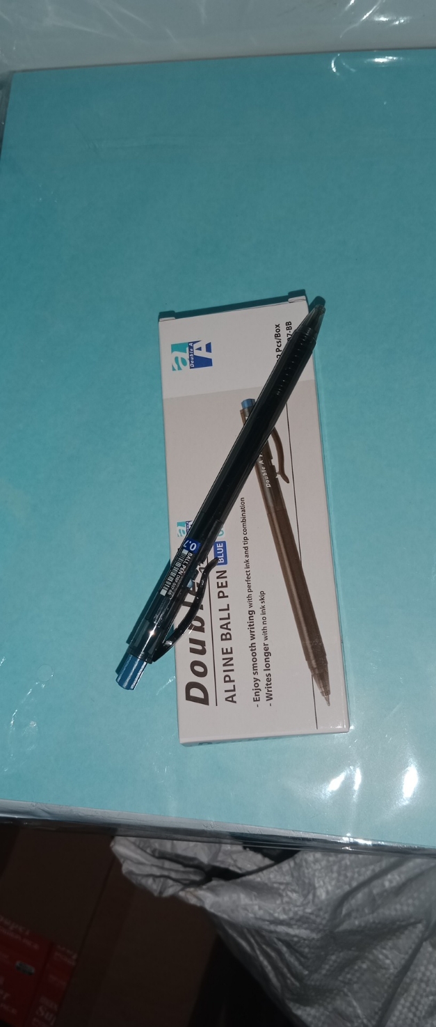 1 hộp Bút Bi Bấm Double A Alpine DBP-507-BB (0.7mm) - Màu Xanh