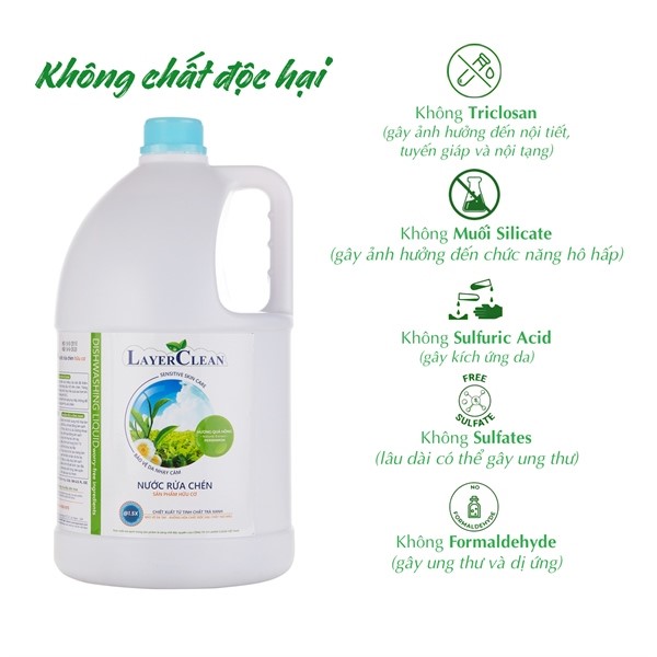 Nước rửa chén bát hữu cơ Layer clean 5L – Hương Quế