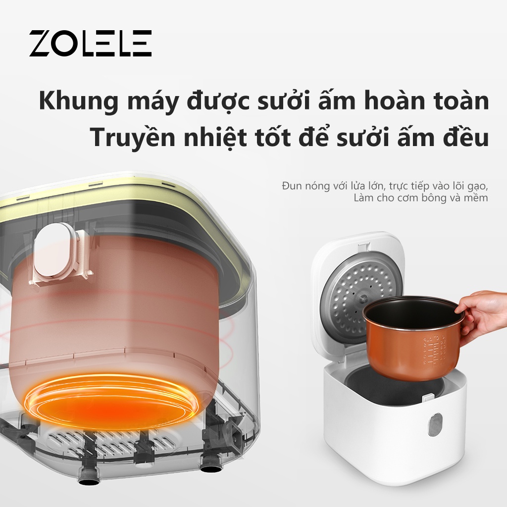 Nồi cơm điện đa năng ZOLELE ZB002 2.5L ( lòng nồi 1.2L)