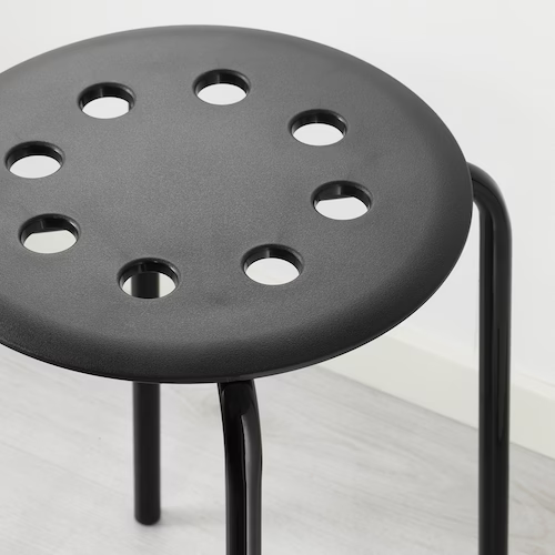 GHẾ ĐẨU TRÒN MARIUS IKEA - ĐEN 45 cm