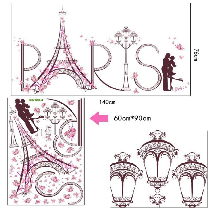 [HCM]Decal Dán Tường Paris Tình Yêu - Msp: Dkn045