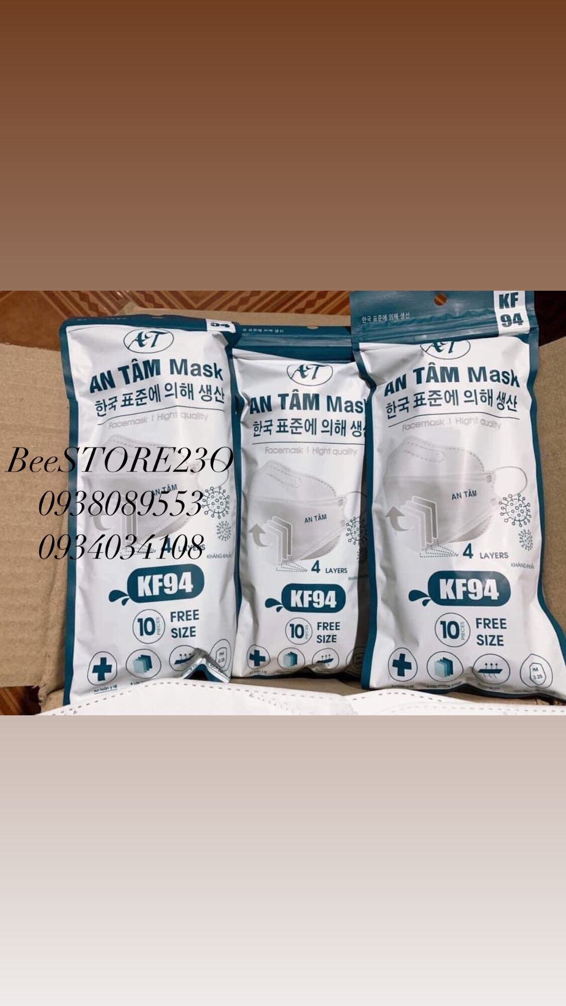 SET 100 CÁI KHẨU TRANG Hiệu HOÀNG DŨNG MASK KF94 CHÍNH HÃNG form to dày dặn