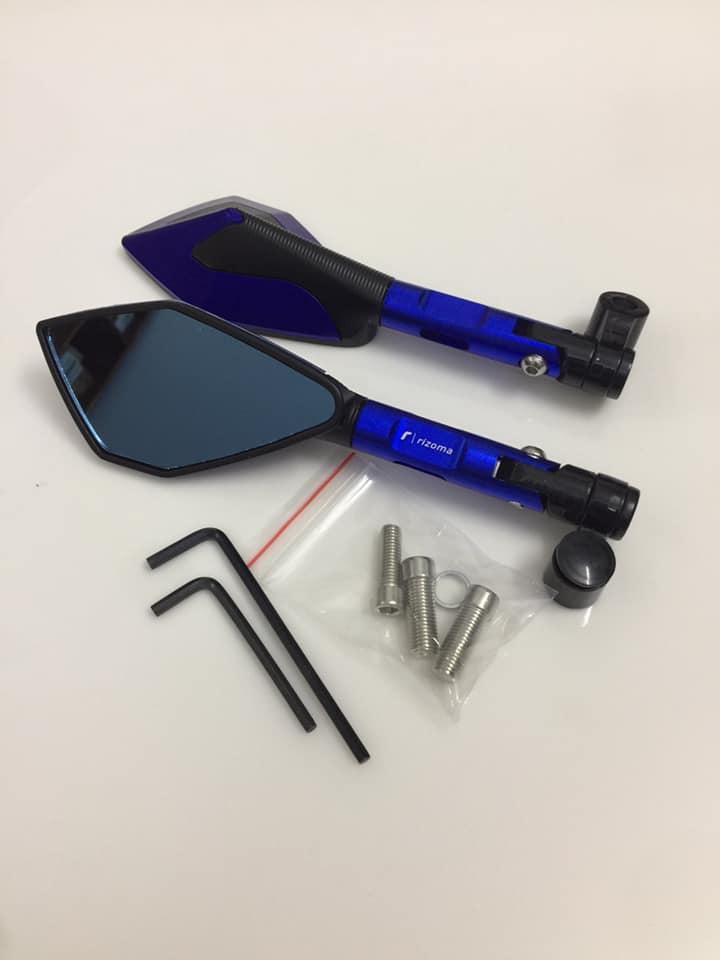 Kính chiếu hậu xe máy Rizoma 5 góc (xanh-đen)