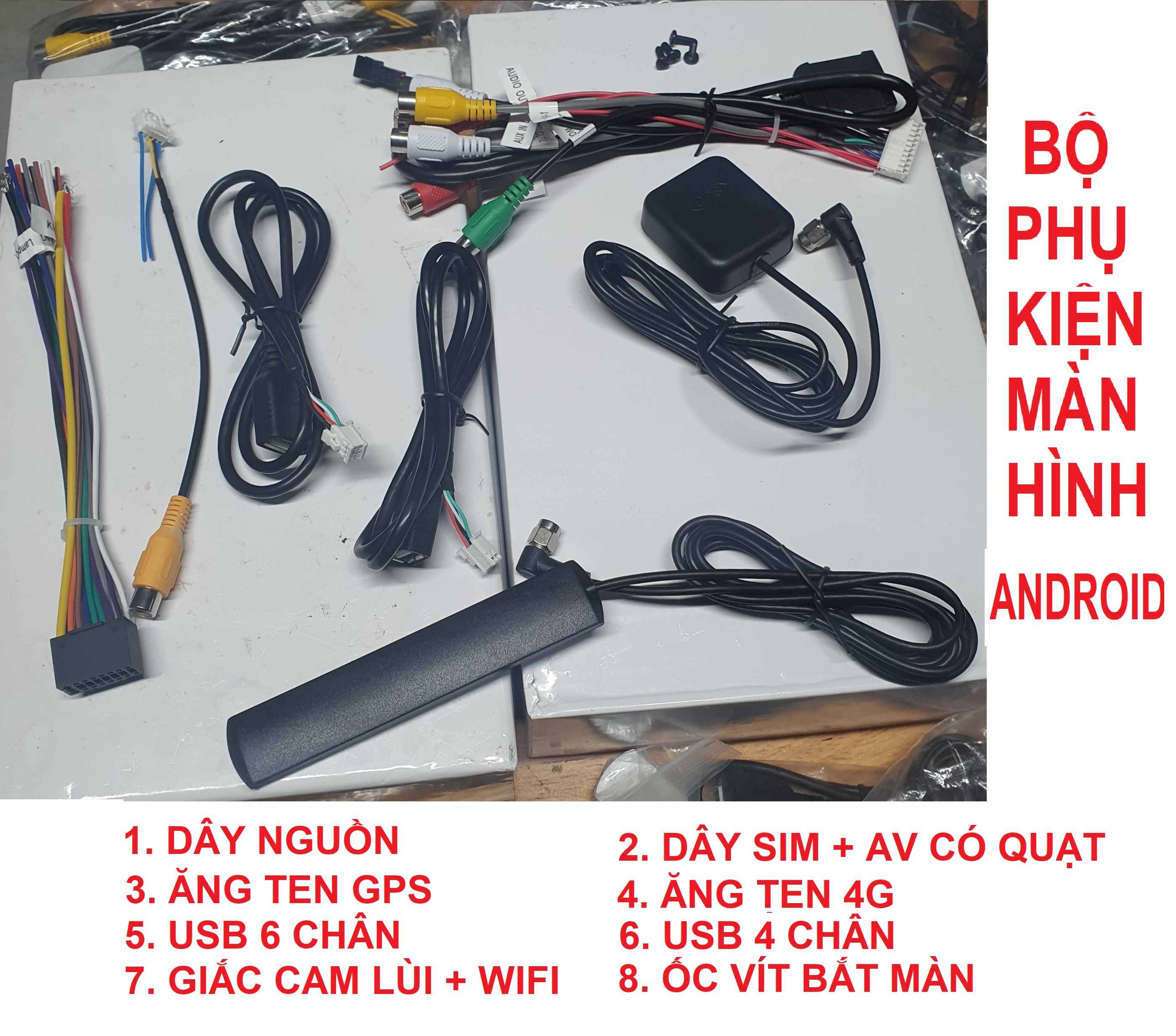 Trọn bộ phụ kiện cho màn Android 8 món