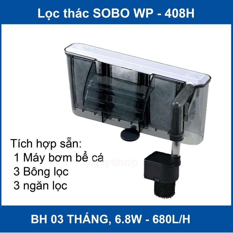 Lọc thác, máy lọc thác nước bể cá Sobo WP-408H ( 6.8W, 680L/H) cao cấp, tiết kiệm điện