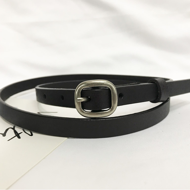 Dây nịt đầm, dây lưng da, thắt lưng nữ da thật, bản nhỏ 1cm W08