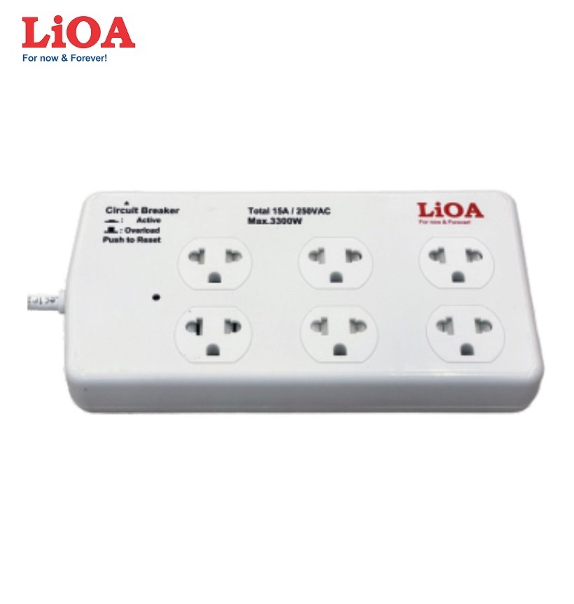 Ổ cắm LIOA 6SS2.5-2N ( 2,5m dây ) Công suất lớn 3,300W - 15A