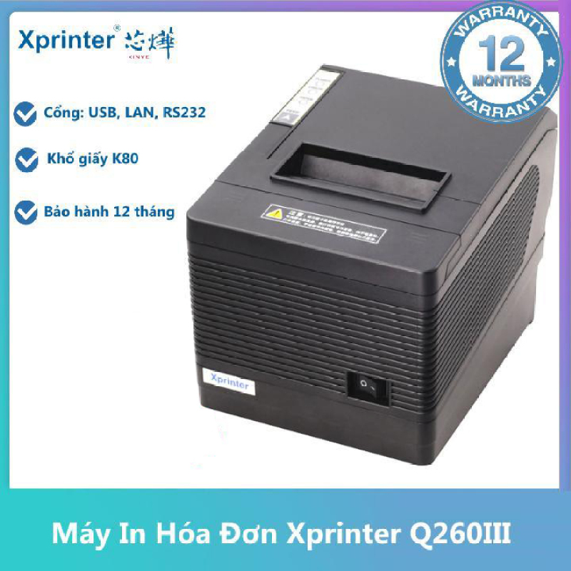 Máy In Hóa Đơn Xprinter Q260III Cổng LAN + USB + Serial