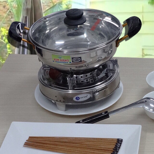 [HCM]Nồi lẩu inox nắp kiếng KIM HẰNG tay cầm chống nóng