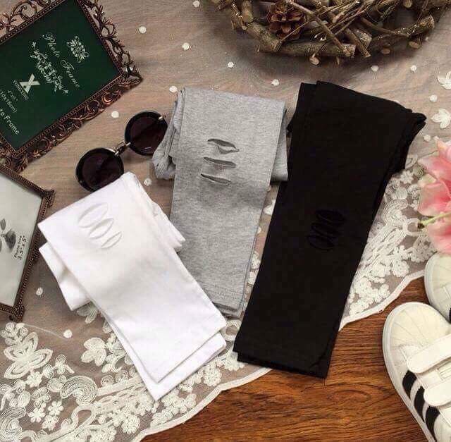 Quần legging rách gối cho bé QATE690
