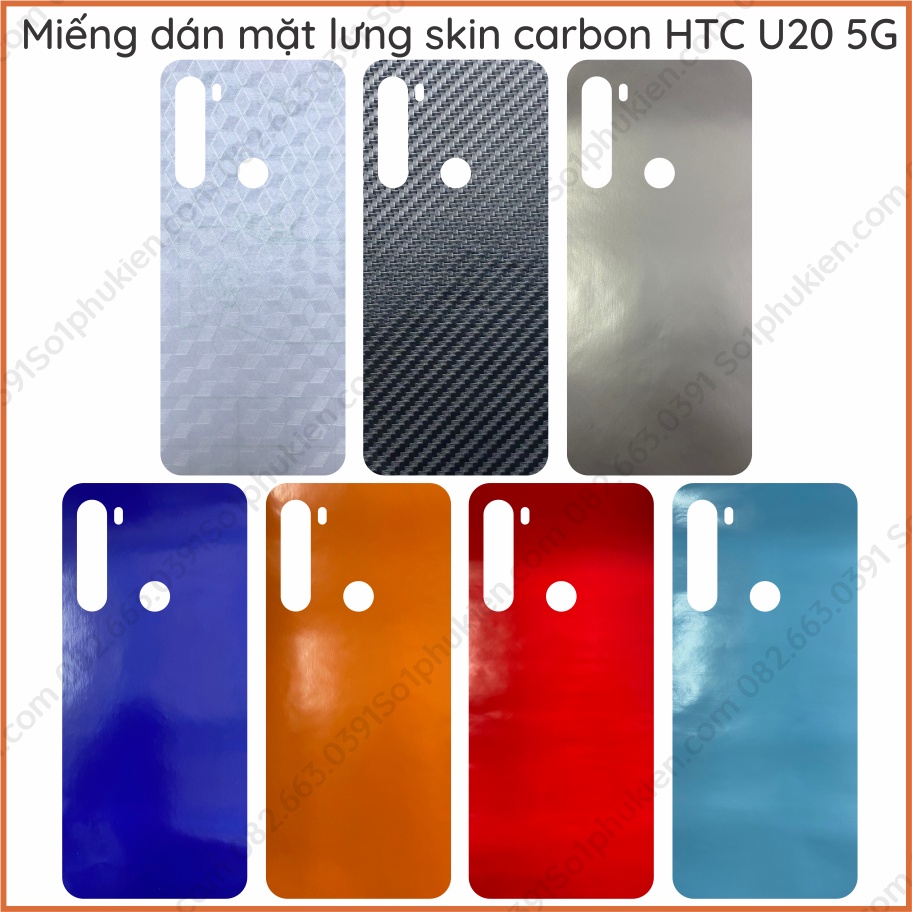Miếng dán mặt lưng skin carbon HTC U20 5G