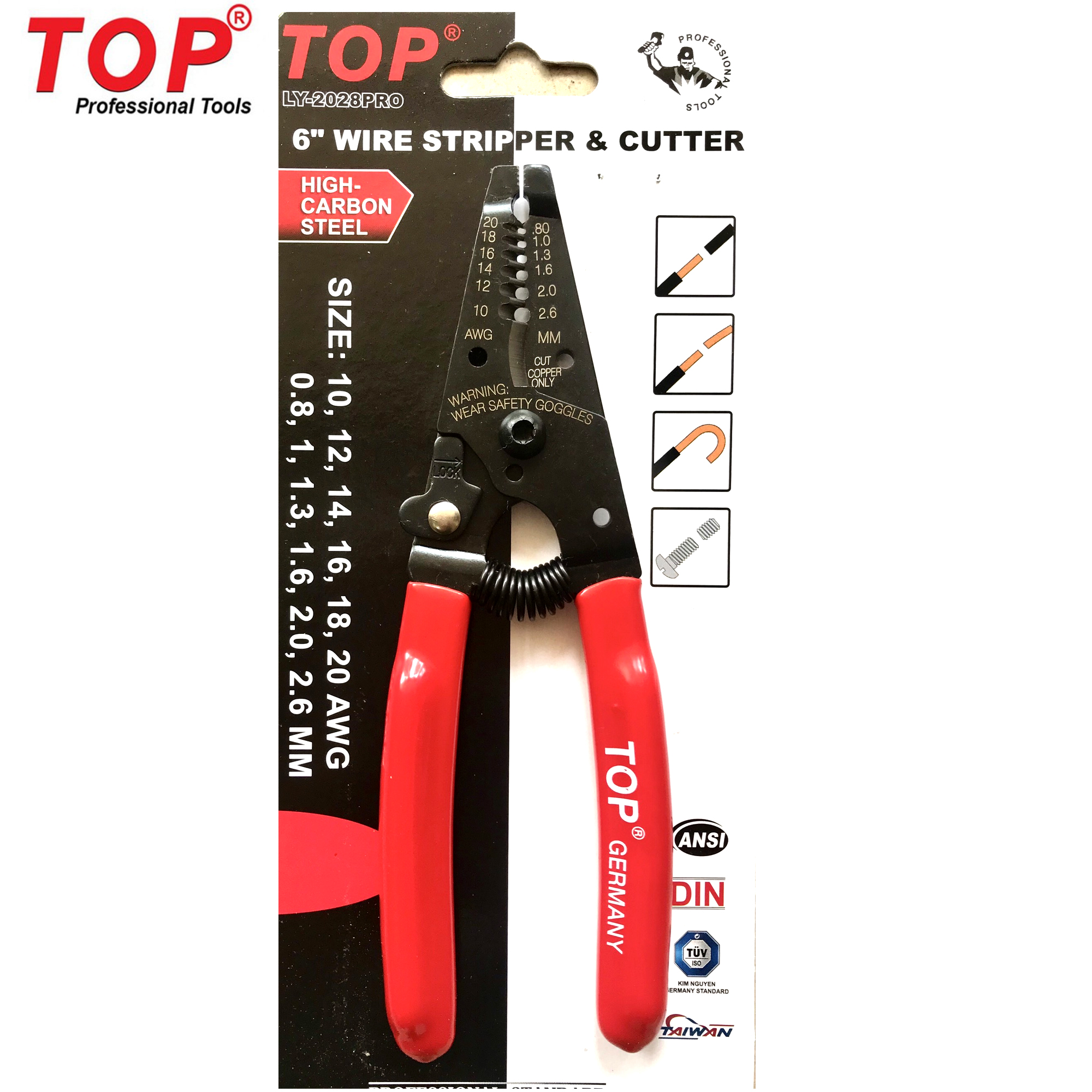Kìm tuốt dây 6" TOP LY-2028PRO