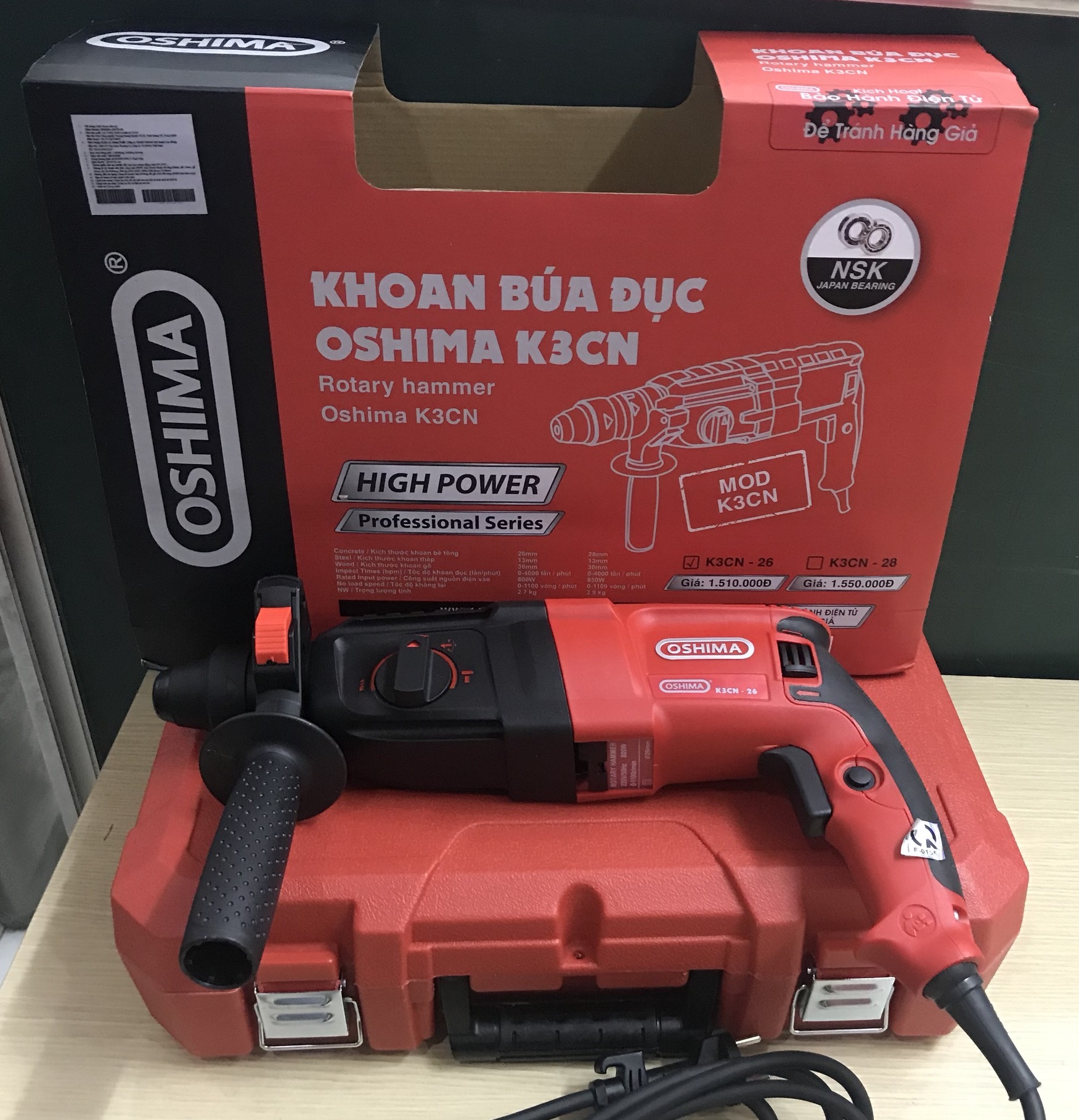 Khoan đục 3 chức năng Oshima K3CN26