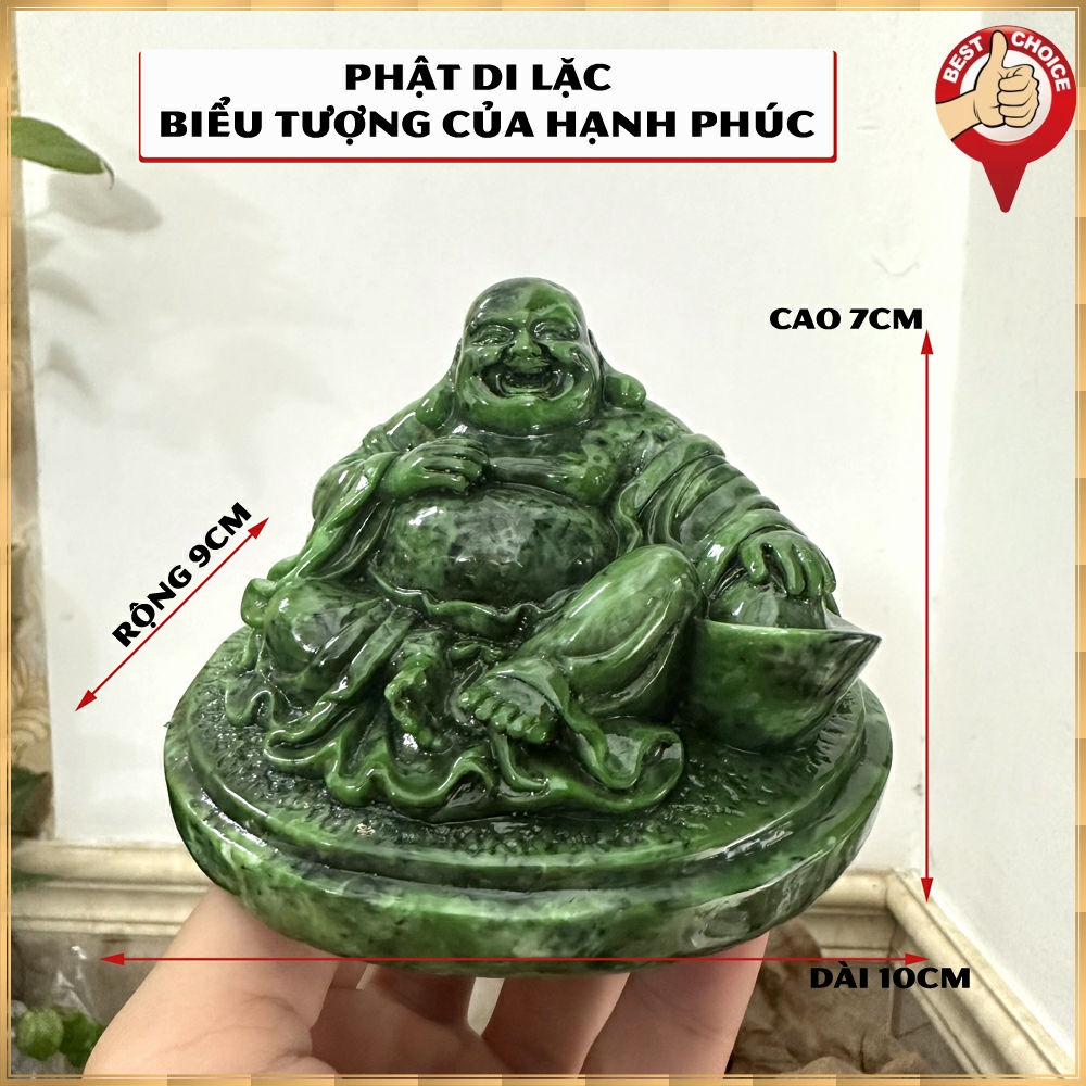 Sitting mapul Buddha statue-statue of happiness-7cm height-sapphire green