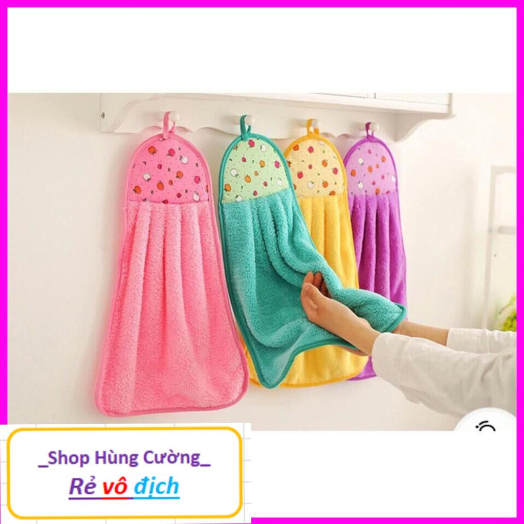[HCM]COMBO 3 Khăn lau tay nhà bếp có móc treo