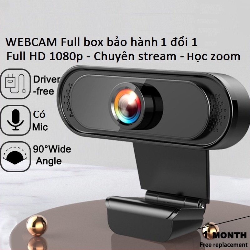Webcam Máy Tính Full HD 1080P Có Mic Tương Thích Máy Tính Để Bàn Laptop PC Phù Hợp Học Online Và Làm Việc Online Dễ Dàng Sử Dụng Không Cần Cài Đặt Thiết Kế Sang Trọng