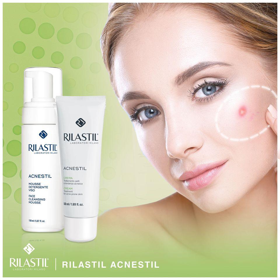 Bọt rửa mặt dành cho da mụn Rilastil Acnestil Face Cleansing Mousse 150ml