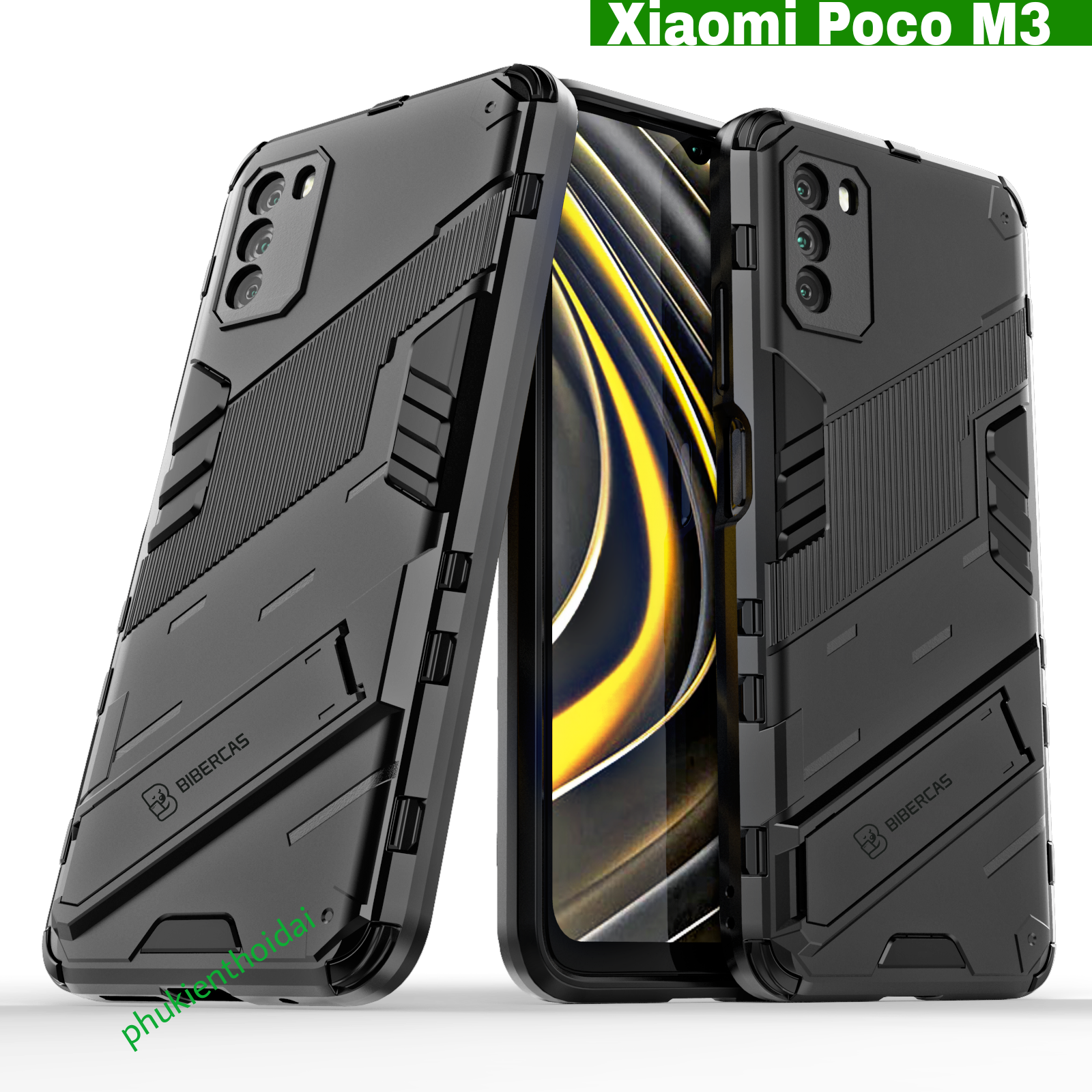 Ốp lưng Xiaomi Poco M3 Iron Man Ver 2 chống sốc giá đỡ xem phim cao cấp siêu bền