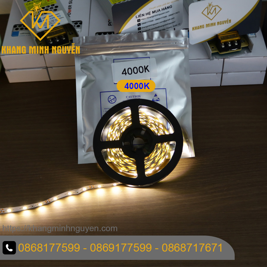 Đèn dây LED SMD 2835 12v 60 mắt/mét cuộn 5m
