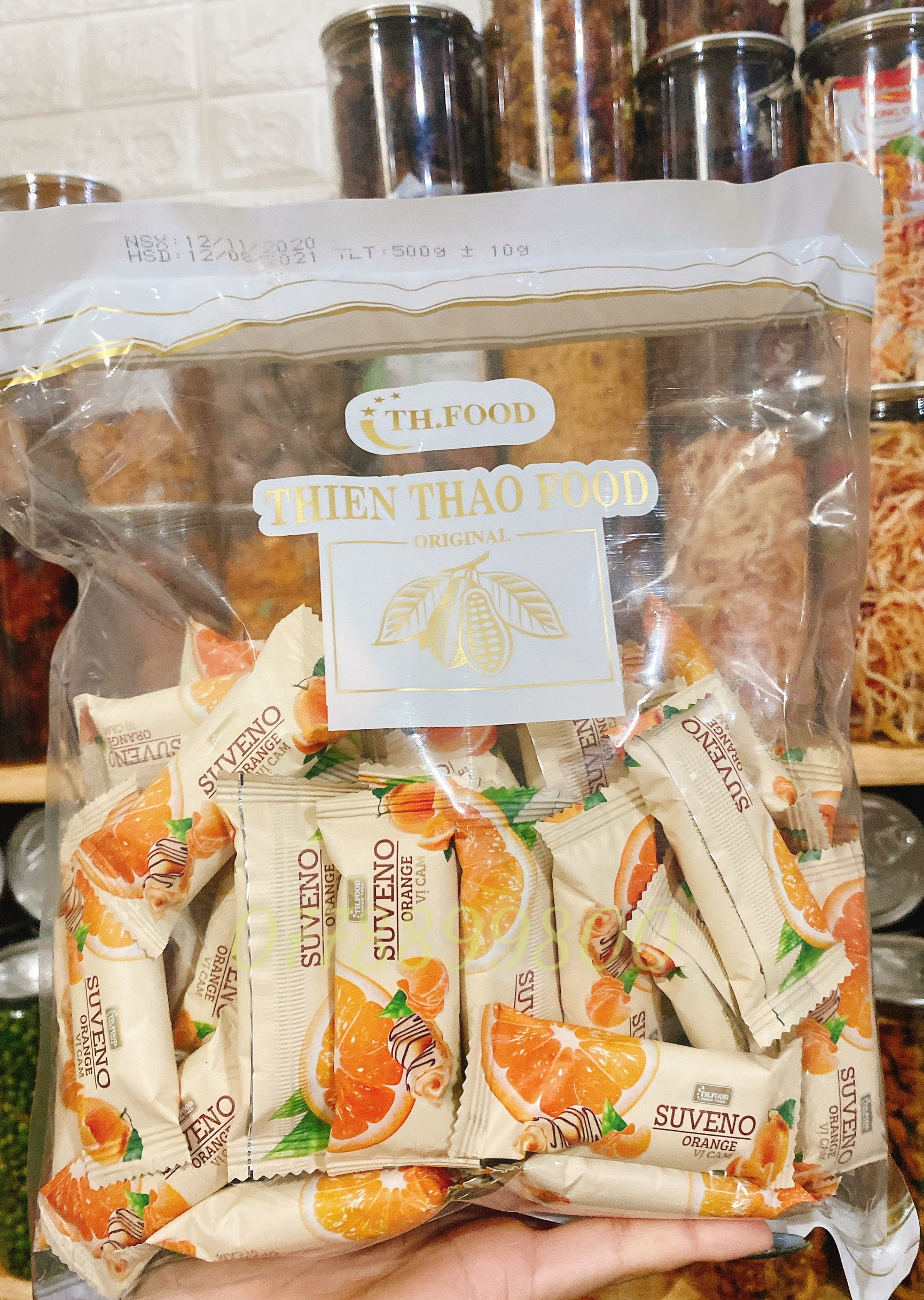 [Hoàn tiền 10%] BÁNH SỮA CHUA XỐP VỊ CAM 500GR