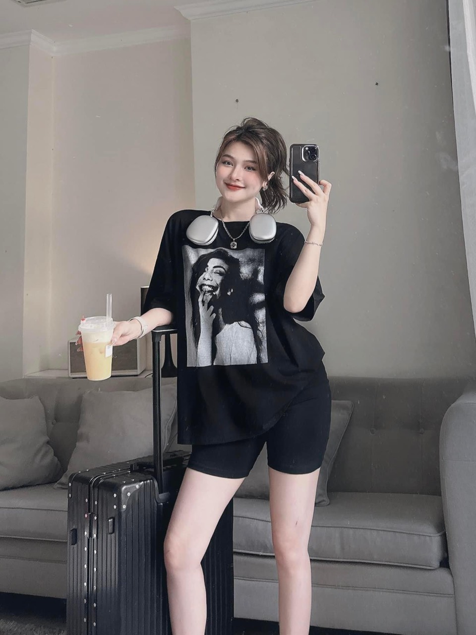 SET BỘ LỬNG, SET BỘ ÁO THUN TRẮNG ĐEN KÈM QUẦN LỬNG