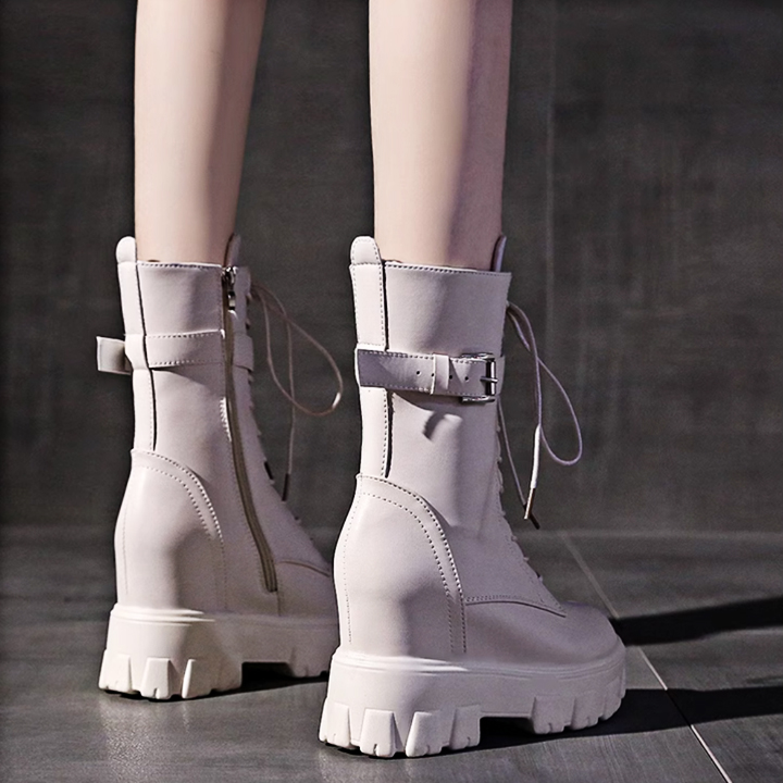 Boots Nữ Đế Xuồng 9cm cổ lửng PB590-4161