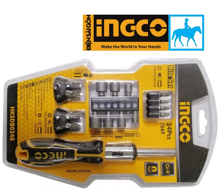 Bộ 24 công cụ tuốc nơ vít đa năng Bits Set INGCO HKSDB0248