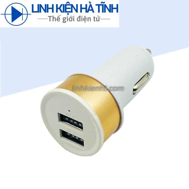 Tẩu ô tô, cóc sạc nhanh điện thoại trên xe hơi 2 cổng usb 5v-2.1a