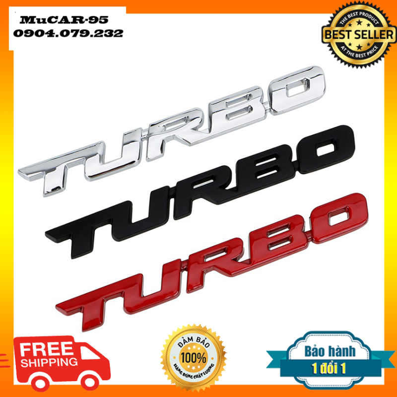TEM DECAL CHỮ NỔI 3D TURBO-Chữ nỗi turbo trang trí ô tô -trang trí xe hơi- Mucar