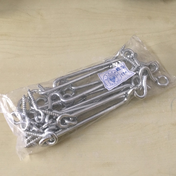 2 BỘ 15CM - MÓC CỬA, MÓC CỬA SỔ, MÓC GIÓ 1T5