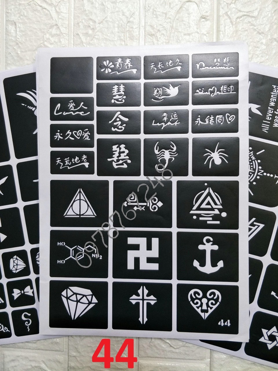 KHUÔN XĂM HÌNH XĂM TẠM THỜI 44 KHỔ A4 không kèm mực