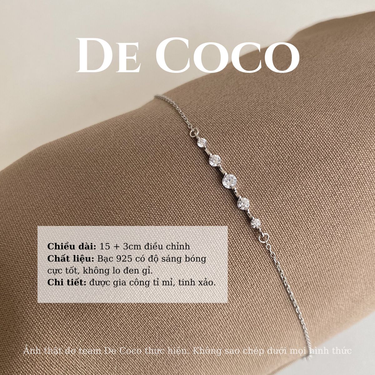 Vòng tay bạc 925 đính đá Hazel De Coco