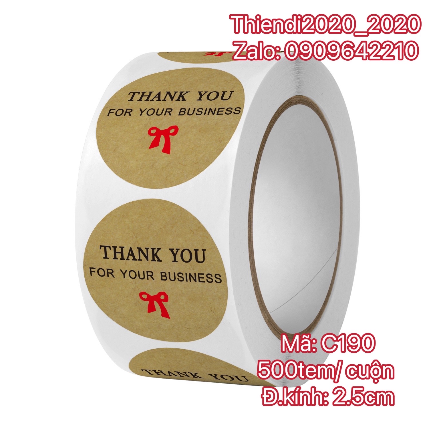 TEM_STICKER-Tem chữ " Thank you" << Đ.KINH 2.5CM, 500TEM/CUON- 20 MẪU ĐẸP>>