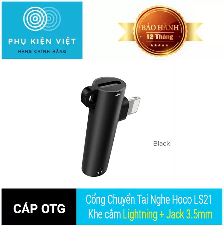 [HCM]Cổng Chuyển Tai Nghe Hoco LS21 Khe Cắm Lightning + Jack 3.5mm