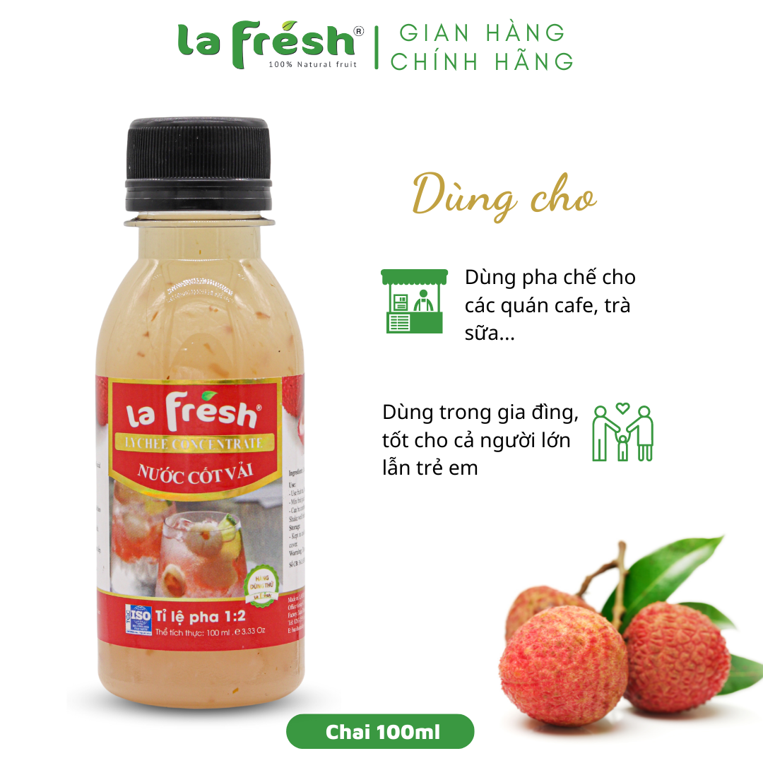 Nước cốt Vải Lafresh chai 100ml