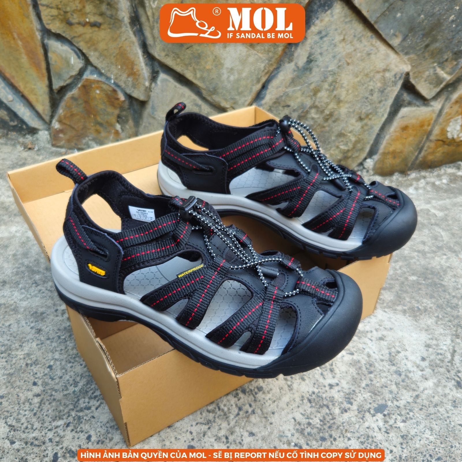 Giày sandal nam bít mũi Vento SD08003 có big size 44