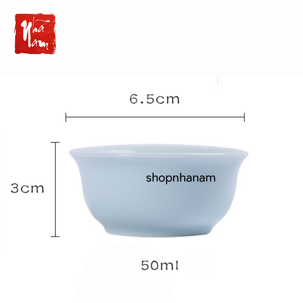 Chén gốm sứ cá chép 3d men ngọc, chén trà phụ kiện bàn trà