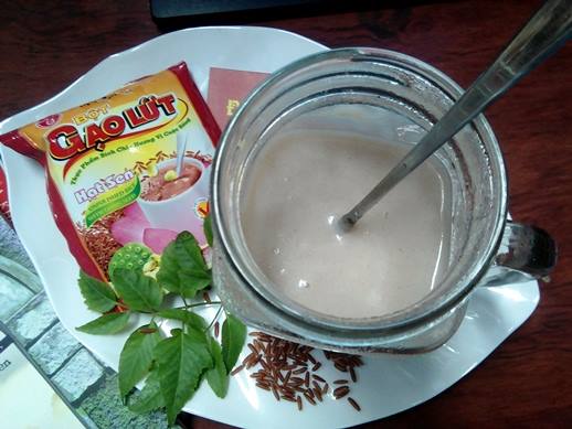 Bột gạo lứt hạt sen có đường Bích Chi -350g/ bịch