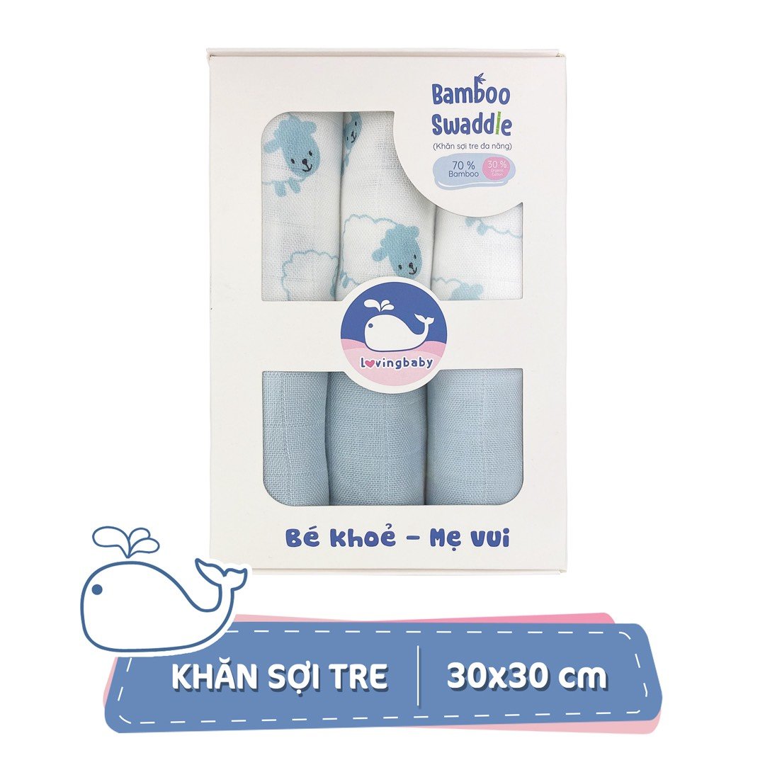 Khăn sữa sợi tre cho bé - 30x30cm (6 chiếc/hộp)