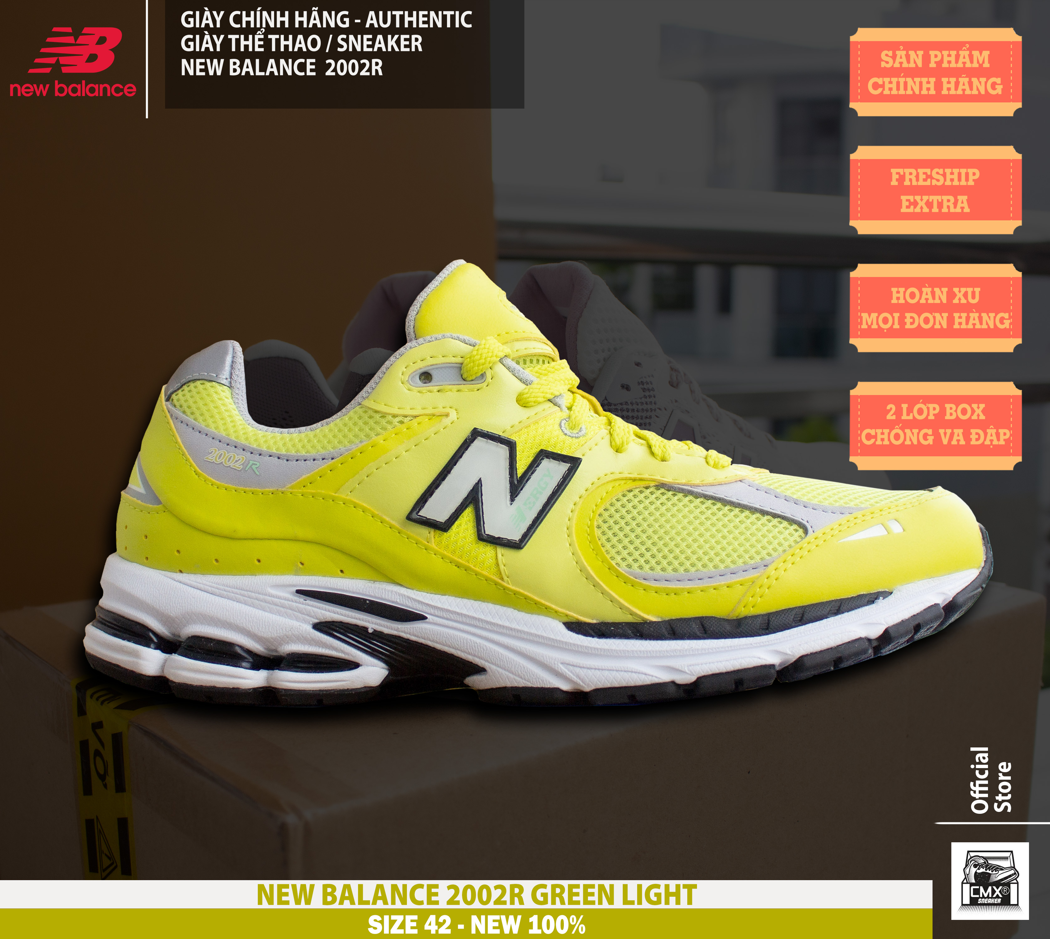 😘 [ HÀNG CHÍNH HÃNG ] Giày New Balance 2002R Green Light - AUTHENTIC 100%