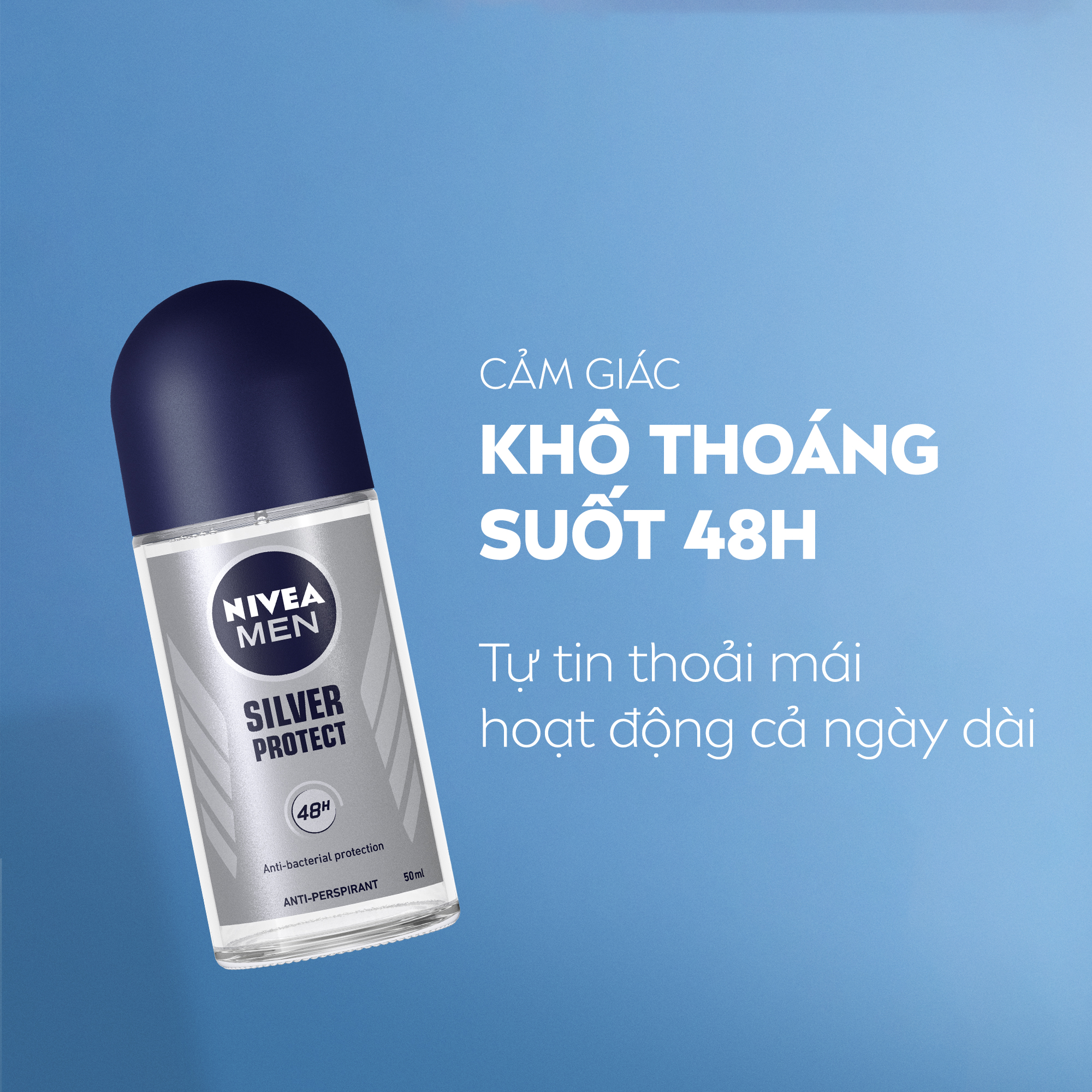 Lăn Ngăn Mùi NIVEA MEN Phân Tử Bạc (50 ml) - 83778