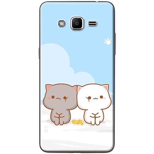 Ốp lưng Samsung J3 2016 Mèo mập nền xanh