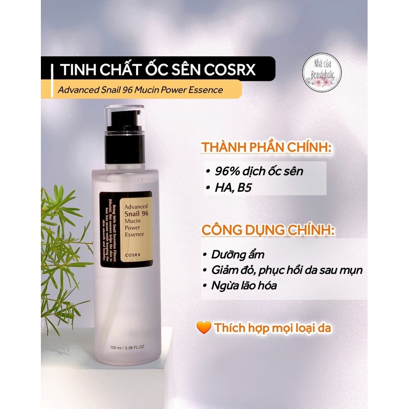 [Nhacuabeautyholic] Tinh chất ốc sên COSRX ADVANCED SNAIL 96 MUCIN POWDER ESSENCE