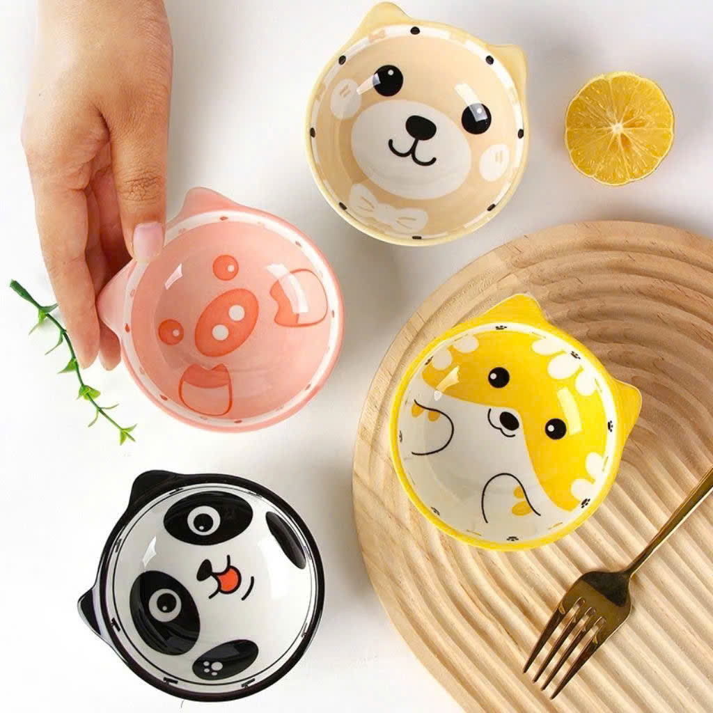 Chén đựng cơm bằng sứ hình thú cho bé