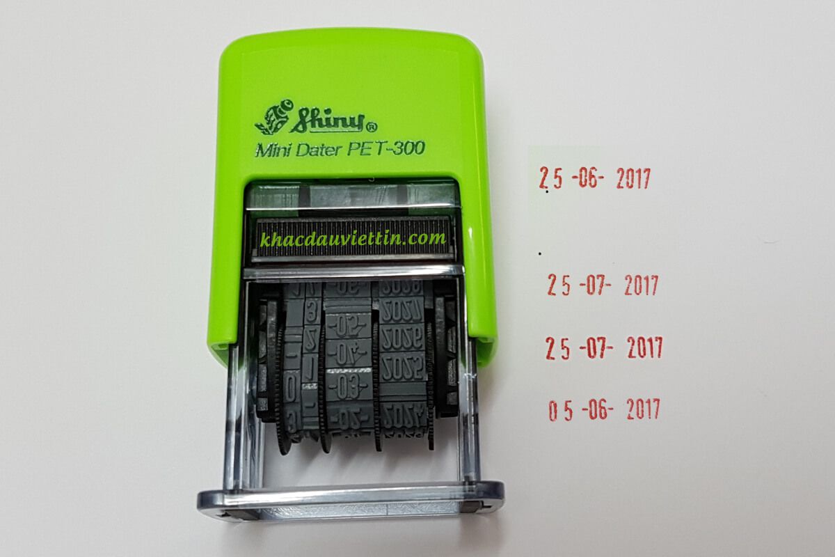 [HCM]Dấu tự động Shiny S-300 (đóng ngày tháng năm)Mini dater Số cao 3mm - Có 2 loại tiếng Anh và tiếng Việt
